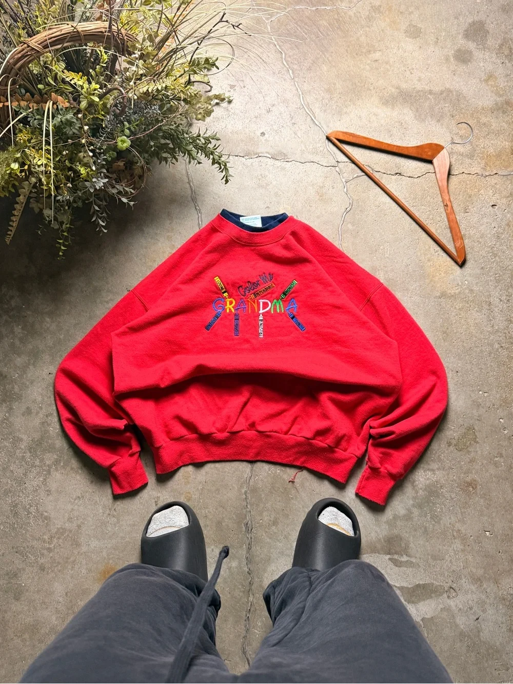 Reverse Red Embroidered 'GRANDMA' Crewneck Sweater